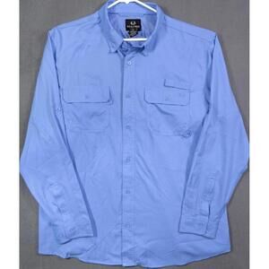 Realtree Long Sleeve Fishing Guide Shirt Light Blue Men's Size 2XL XXL Genuine